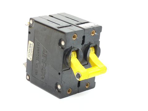 Airpax UPGH66-4975-2 UPG Series Double Pole Yellow Toggle 10 AMP Circuit Breaker