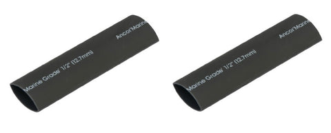 Marine Grade Black 1/2" X 3” Adhesive Lined Heat Shrink Tubing 8-4 AWG Wire Ancor 305103 2-Pack