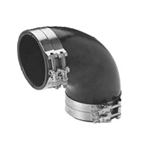 Sierra 16-290-2000KIT Black 2” Rubber Molded 90° Exhaust Elbow with T-Bolt Clamp