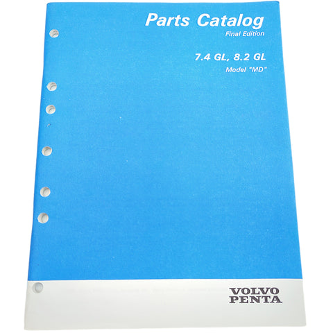 Volvo Penta 7748060-6 Genuine OEM Final Edition 7.4/8.2 GL Model MD Parts Catalog Service Manual