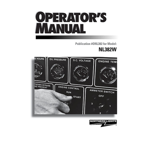 Northern Lights ONL382 Lugger Genuine OEM NL382W Industrial Generator Operator’s Manual