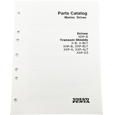 Volvo Penta 7744180 Genuine OEM Drive Transom Shield Parts Catalogue Service Manual No Binder