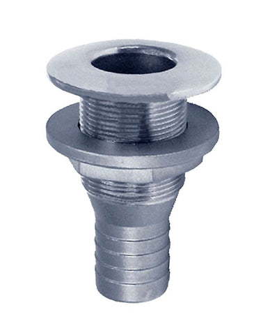 Buck Algonquin 02THH100 Marine Chrome 1" Thru-Hull for Hose Fitting Connection