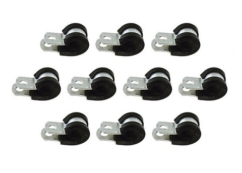 Perko 0163DP6ALU 5/8” Rubber Cushion Single Line Support Clip Hose Clamp 10-Pack