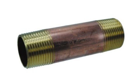 Midland Metal 40-044 40044 3/8” X 3" Red Brass Pipe Fitting Plumbing Nipple