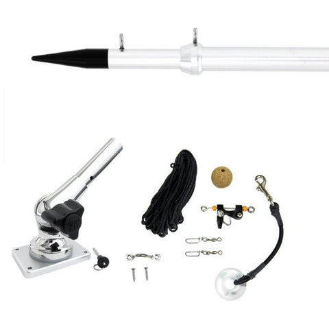 Tigress 88621 Boat Marine 7’7” X 1-1/8" Silver XD Telescoping Center Rigger System