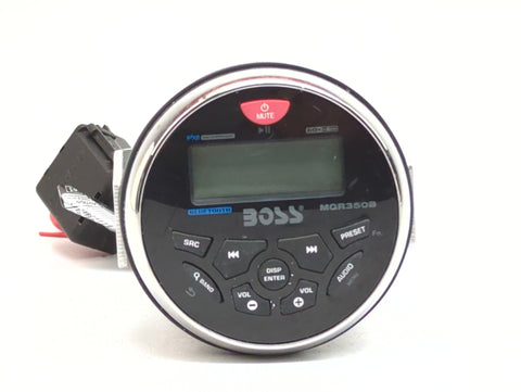 Boss Audio MGR350B Marine Weatherproof Bluetooth AM FM USB In-Dash Gauge Stereo