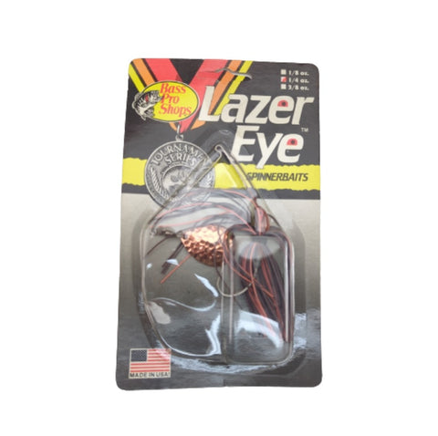 Lazer Eye 1411-SS Bass Pro Shops 1/4 oz. Brown Orange Copp Spinnerbait Fishing Lure