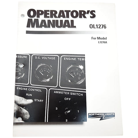 Northern Lights OL1276 Lugger Genuine OEM Marine Engine L1276A Operator’s Manual