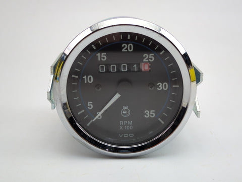 VDO 128-501 Standard Line Series Chrome 12V 3-3/8" 3500 RPM Tachometer Gauge