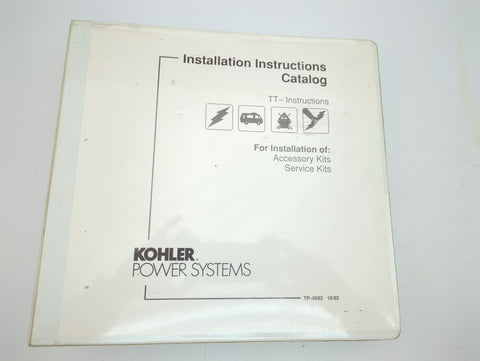 Kohler TP-5692 10/92 Genuine OEM Accessory Service Kits Installation Instructions Catalog