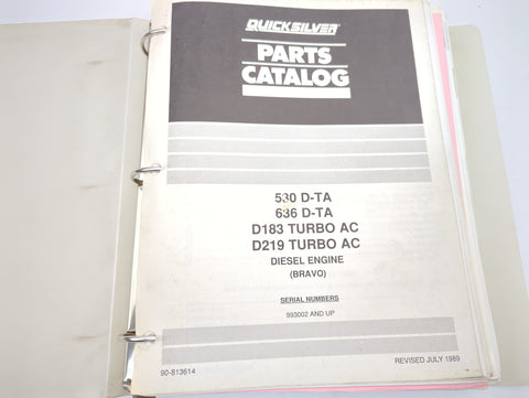 Mercury 90-813614 Genuine OEM Diesel Engine Bravo 993002 and Up Parts Catalog Manual