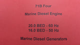 Westerbeke 39904 Genuine OEM 71B Four Engine 20.0 16.0 BED Generator Parts List - Second Wind Sales