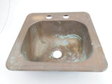 Vintage 15" X 15" X 5" Solid Brass Copper or Bronze Sink with 4" Mount