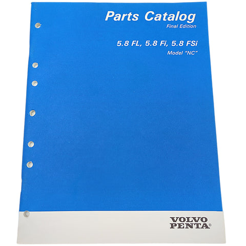 Volvo Penta 7797240-4 Genuine OEM Final Edition 5.8 FL/Fi/FSi Model NC Parts Catalog Service Manual