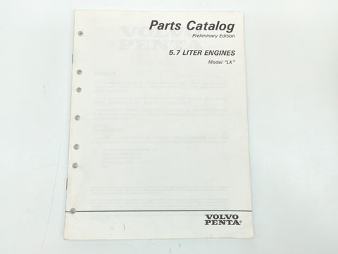 Volvo Penta 7797320-4 Genuine OEM 5.7 Liter Engines Model LK Parts Catalog Service Manual