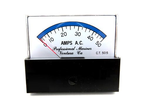 ProMariner Professional Mariner 80065 Marine White 2-1/16" 0-50 Amp AC Ammeter