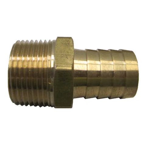 Midland Metal 32-025 Full Flow Brass 1” Hose Barb X 1” NPTF Rigid Male Adapter Fitting