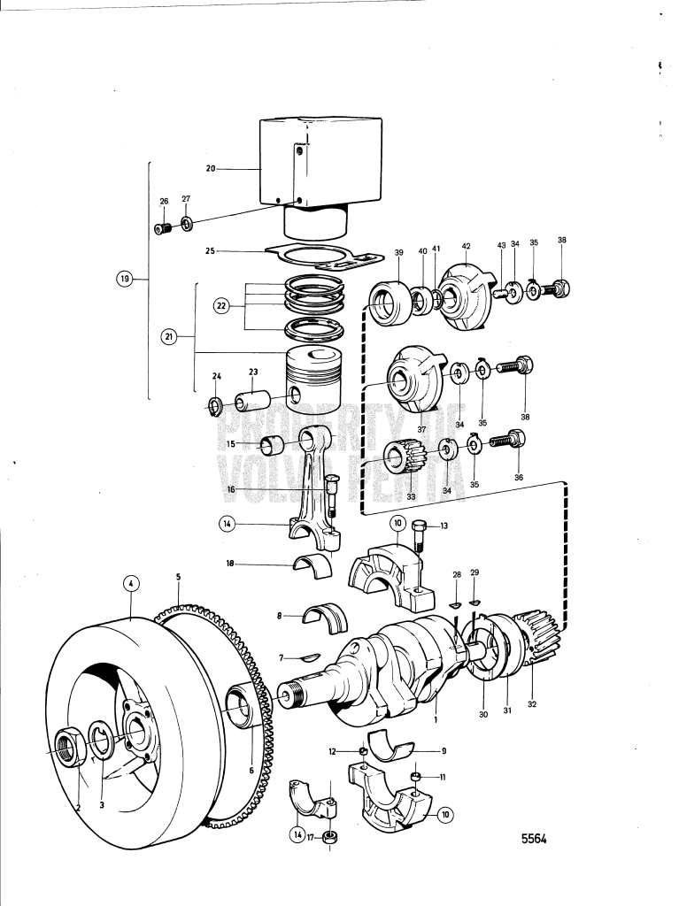 Volvo Penta 803515 Genuine OEM MD2B AQD2B MD11 MD17C MD17D Thrust Bear ...