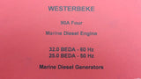 Westerbeke 041512 90A Four 32.0 60Hz 25.0 50Hz BEDA Engine Generator Parts List - Second Wind Sales