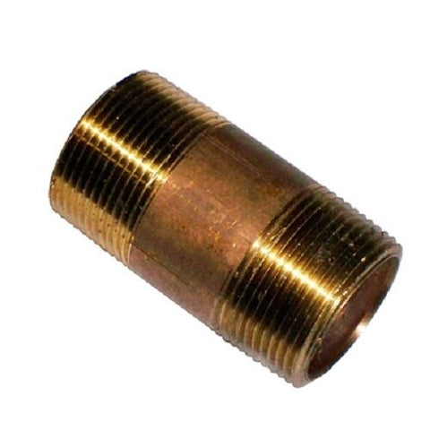 Midland Metal 40-182 40182 2-1/2" X 3-1/2" NPT Lead Free Red Brass Pipe Fitting Plumbing Nipple