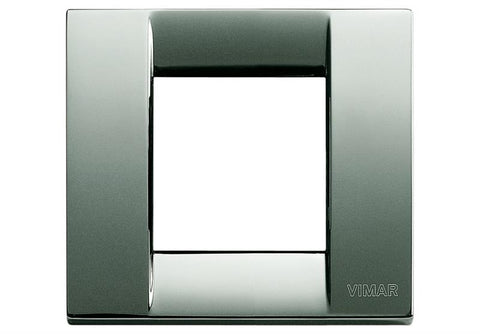 Vimar 17092.36 Idea Classica 1-2 Module 3.15” X 3.46” Chrome Metal Switch Cover Plate