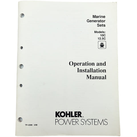 Kohler TP-5399 3/90 Genuine OEM Marine Generator Operation and Installation Manual