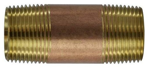 Midland Metal 40-102 40102 1” X 2”-1/2" Red Brass Pipe Fitting Plumbing Nipple