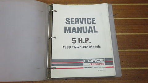 Mercury Force 90-823263 1988-1992 5 HP Outboard Motor Service Shop Manual - Second Wind Sales