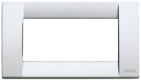 Vimar 16734.21 Idea Classica 4-Module Matte Silver 5.7” X 3.2” Metal Cover Plate