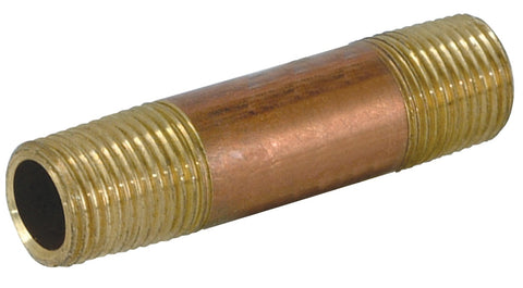 Midland Metal 40-067 40067 1/2" X 4-1/2" Red Brass Pipe Fitting Plumbing Nipple