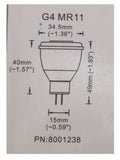 Dr Led 8001238 G4 MR11 2W 12/24V Magnum Bi-Pin Incandescent Halogen LED Replacement Bulb