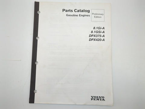 Volvo Penta 7740930-8 Genuine OEM 8.1Gi-A DPX375-A Gasoline Engines Parts Catalogue Service Manual