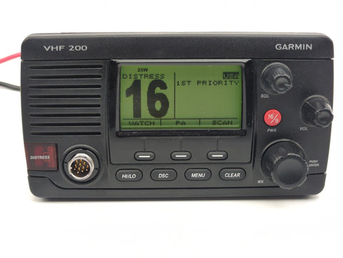 Garmin VHF 200 010-00755-11 Boat Marine Waterproof DSC VHF Radio Transceiver Black
