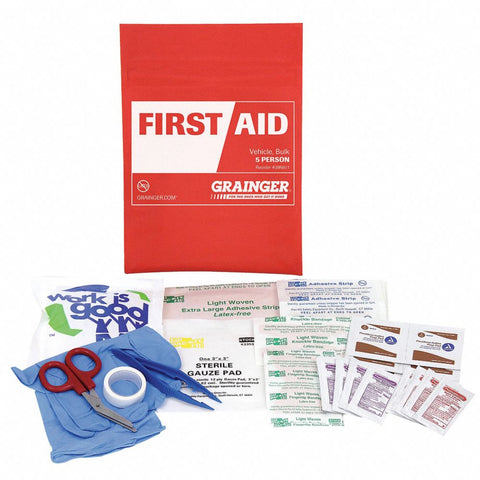 Grainger 39N811 54562 Portable Vehicle 5 Person 117 Piece First Aid Kit