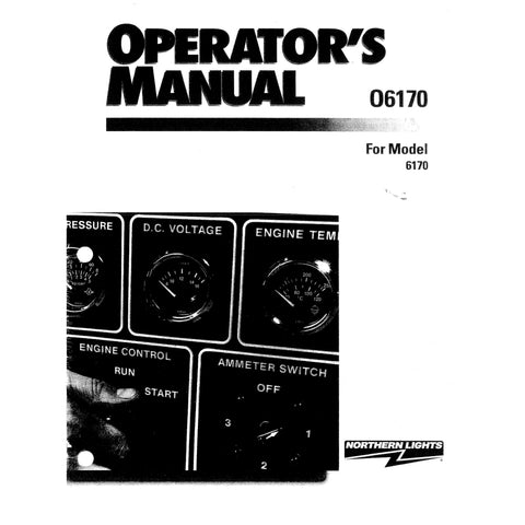 Northern Lights O6170 Lugger Genuine OEM Engine Block 6170 Operator’s Manual